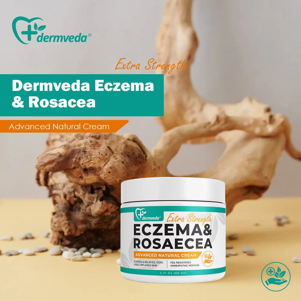 Dermveda extra strength cream for eczema and rosacea treatment.