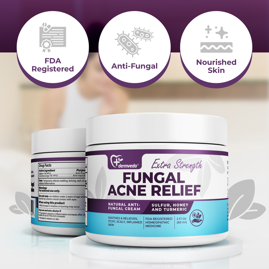 Natural ingredients: turmeric, honey, and sulfur used in acne treatment