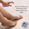 Spray bottle with tea tree oil for foot and shoe odor control.