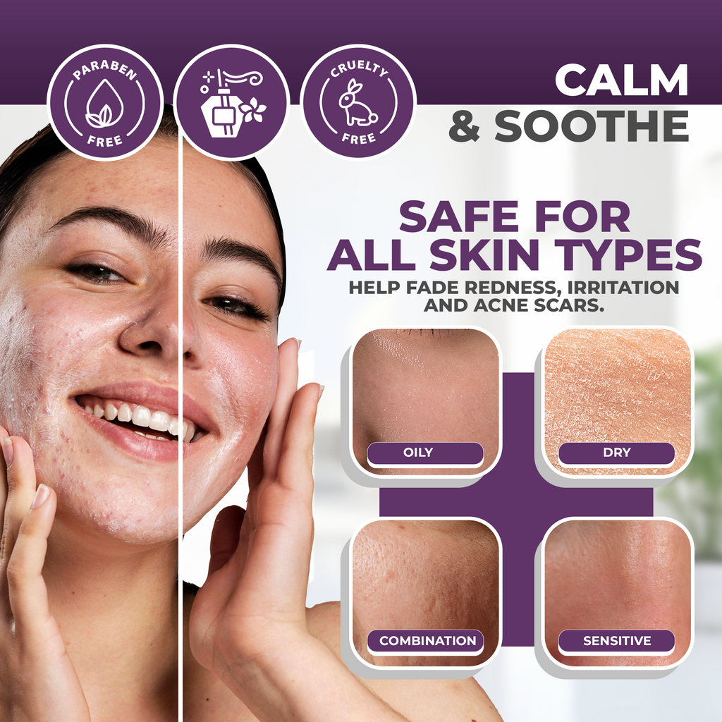Before and after results using fungal acne treatment on chin