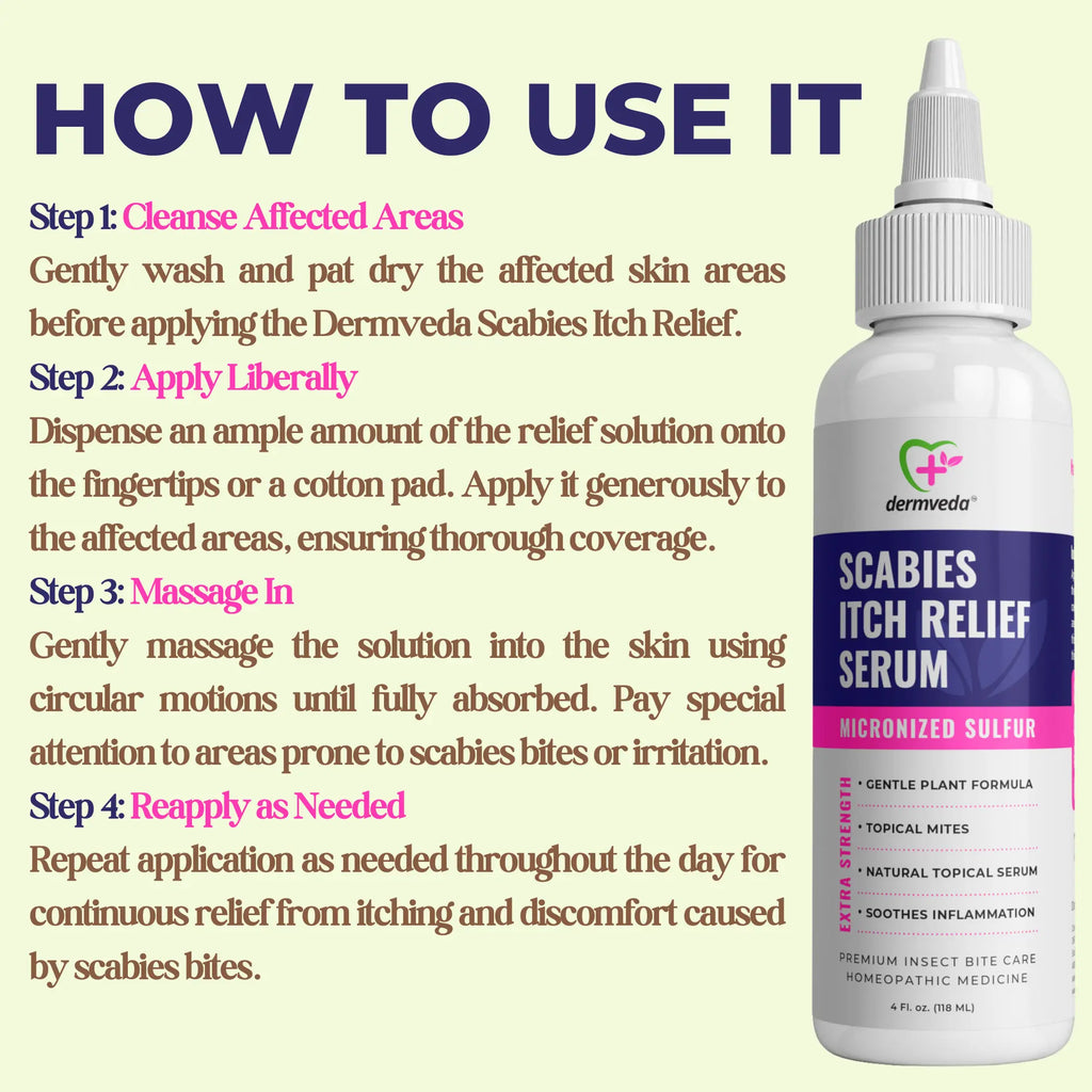 Dermveda Scabies Itch Relief for Humans - Sulfur-Based Itch Relief Cre