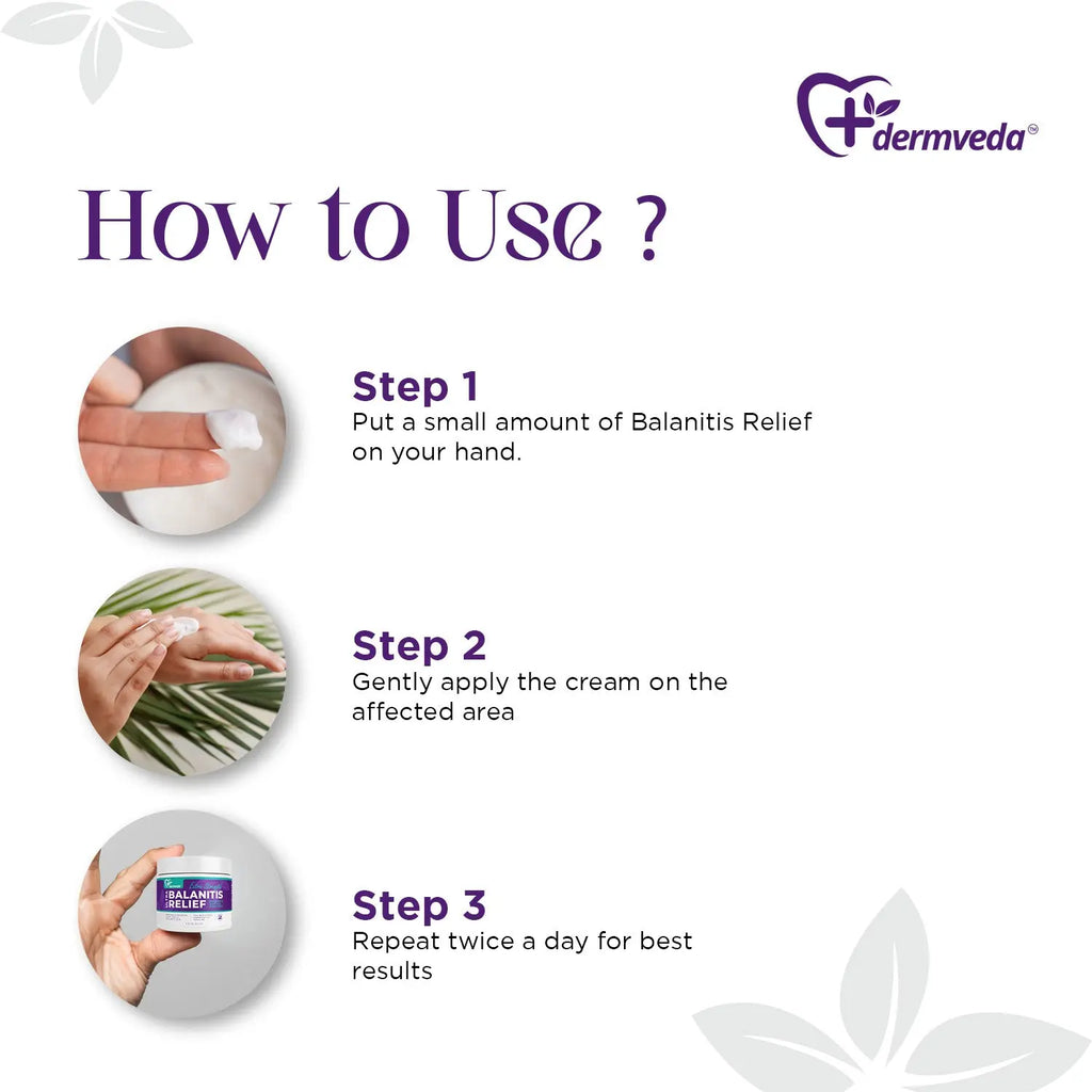 How to use Balanitis Relief cream: application steps for treatment.