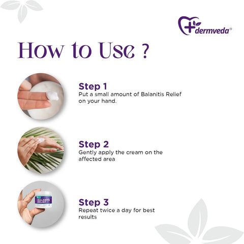 How to use Balanitis Relief cream: application steps for treatment.