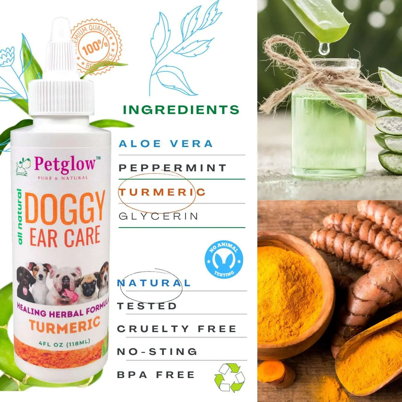 Turmeric Dog Ear Infection Cleaner