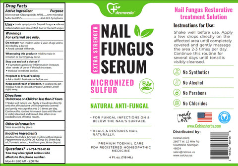 Nail Fungus Serum label inside