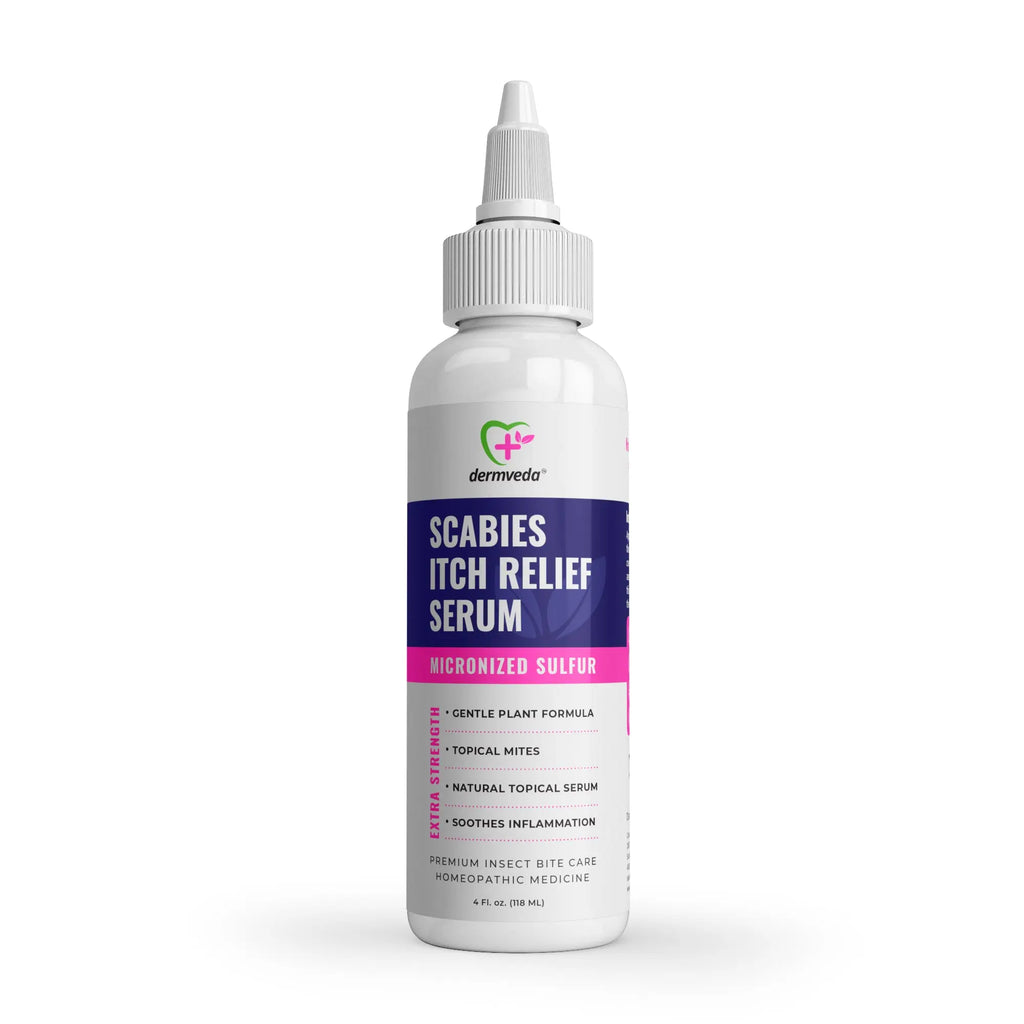 Dermveda itch relief serum with micronized sulfur for topical mites treatment