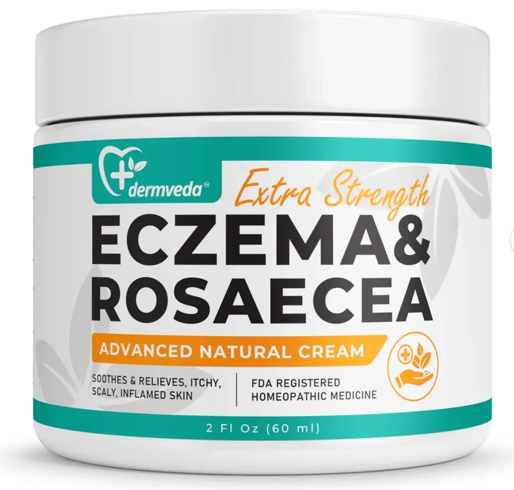 Dermveda natural cream for eczema and rosacea relief.