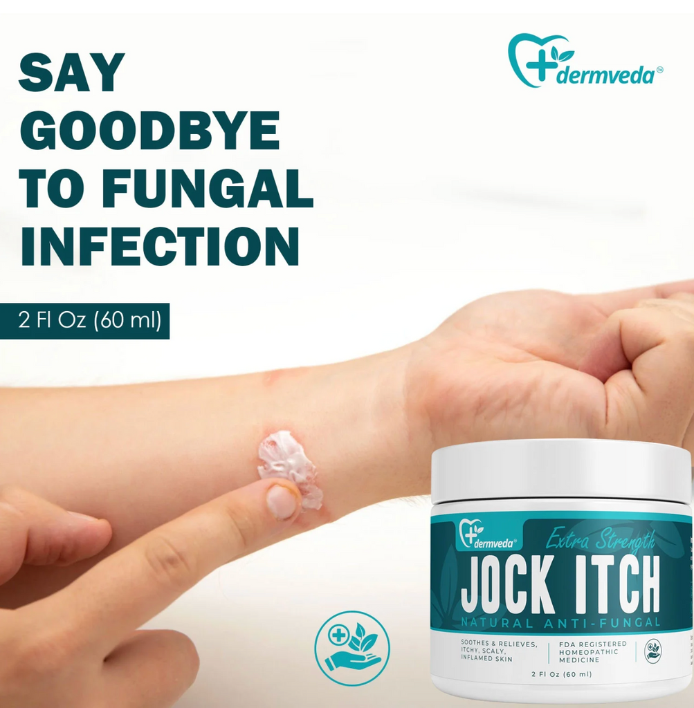 Applying Jock Itch cream on the affected area