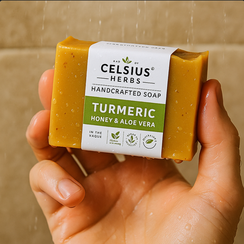 Natural Turmeric soap with Honey and Aloe Vera – For Clear, Healthy, Glowing Skin
