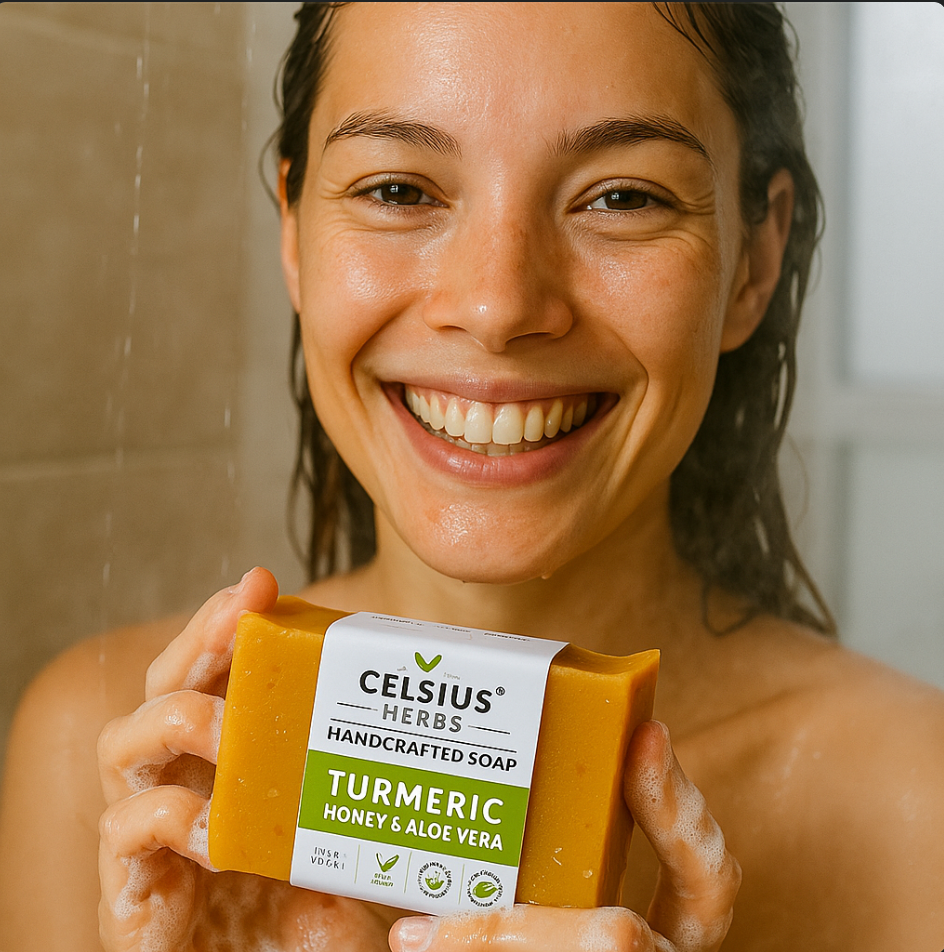 Natural Turmeric soap with Honey and Aloe Vera – For Clear, Healthy, Glowing Skin