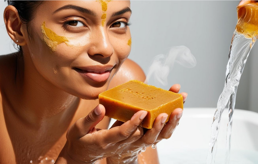 Natural Turmeric soap with Honey and Aloe Vera – For Clear, Healthy, Glowing Skin